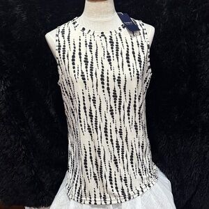 Monochrome Dotted Sleeveless Tank Top